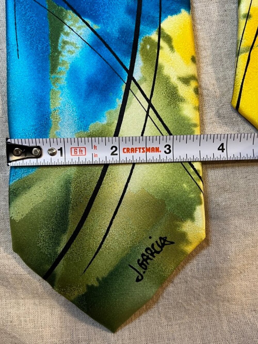 Jerry Garcia Blue Mountain Artist Proof No 5 Silk Tie Abstract Grateful Dead - Picture 6 of 6
